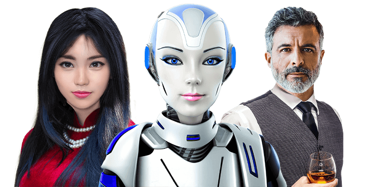 A photo of a face is transformed into a SitePal avatar.
