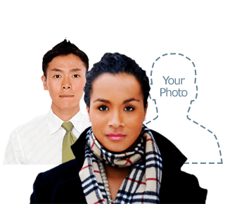 Two photorealistic avatars are displayed. An avatar outline is displayed next to them labeled:  'Your Photo'.